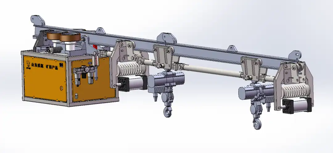 济宁落陵新型矿用产品公司自主研发气动单轨吊车正式上线